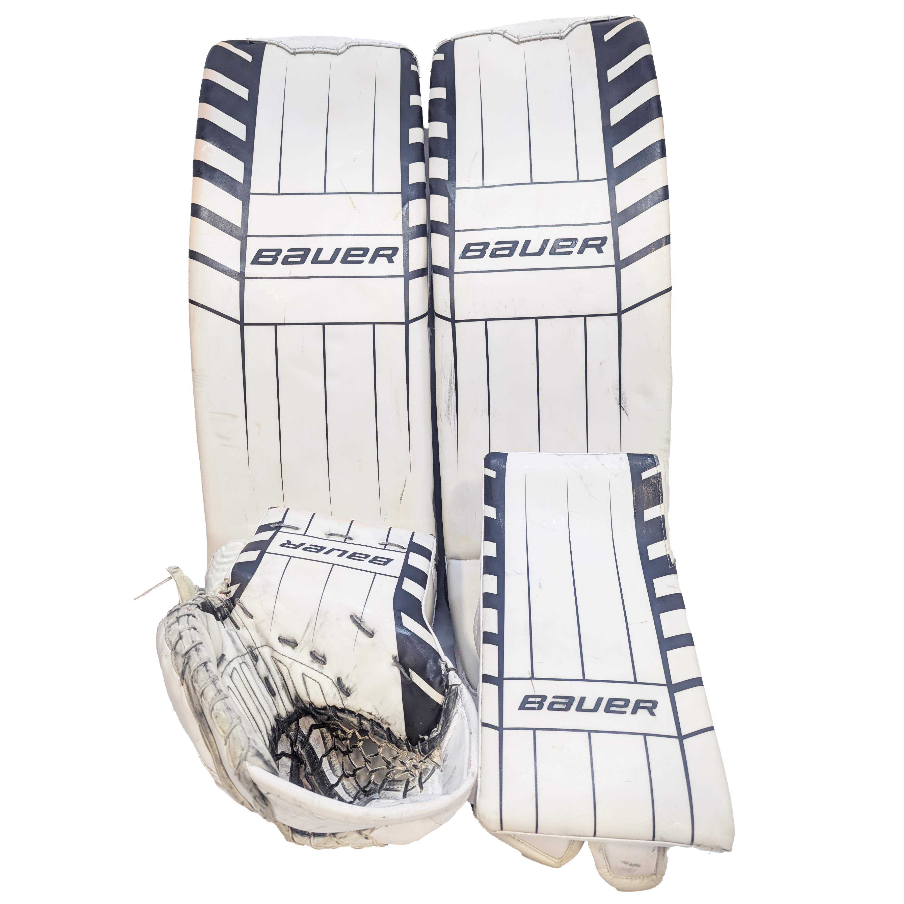 Bauer Supreme Mach - Ensemble complet de gardien de but Pro Stock d'occasion (blanc/noir/argent)